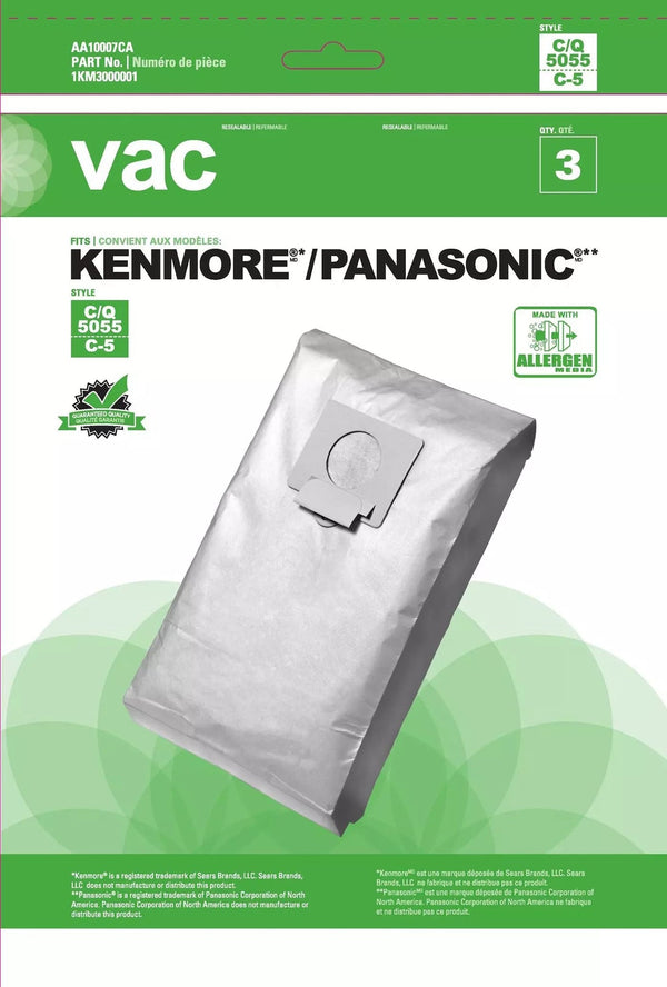 5055 & C5 Replacement Vacuum Cleaner Bags, 3-pk D1512