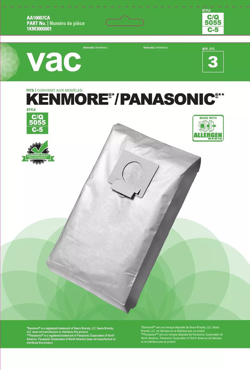 5055 & C5 Replacement Vacuum Cleaner Bags, 3-pk D1512
