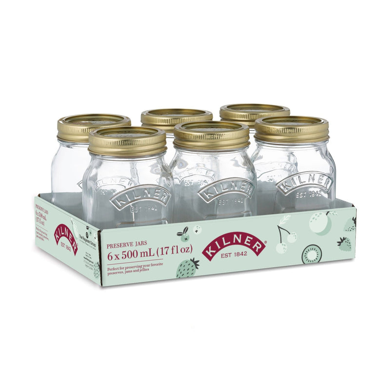 Regular Mouth Glass Mason Jars with Sealing Lids, 500 mL, 6 Count J7677