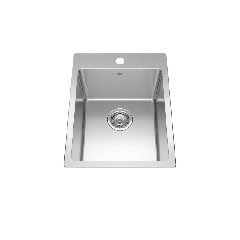 Brookmore Drop in Single Bowl 1-Hole Kitchen Sink, 15.9-in x 20.9-in x 9-in, Stainless Steel L7504