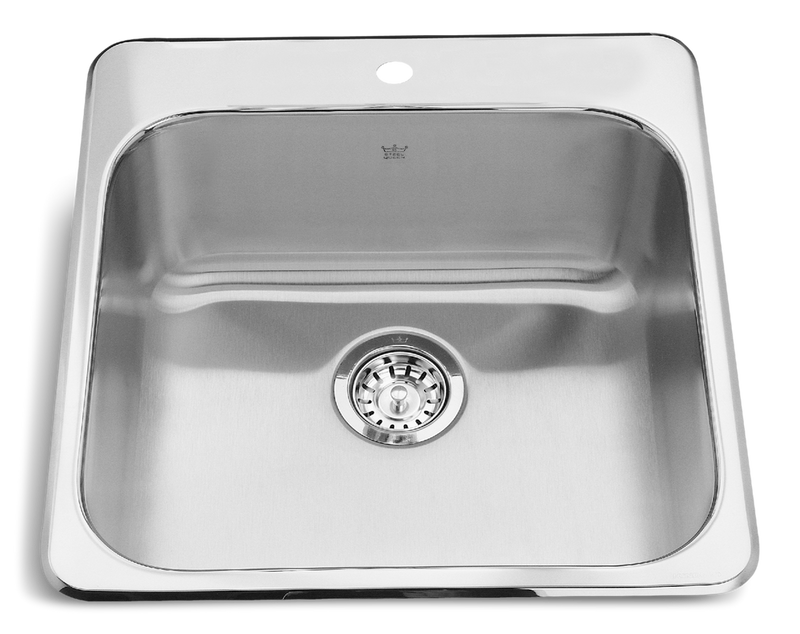 Drop In Single Bowl 1-Hole Kitchen Sink, 20-in x 20.5-in x 8-in, Stainless Steel S7926