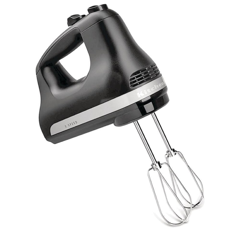 Compact 5-Speed Hand Mixer with Stainless Steel Accessories, Black Q9844