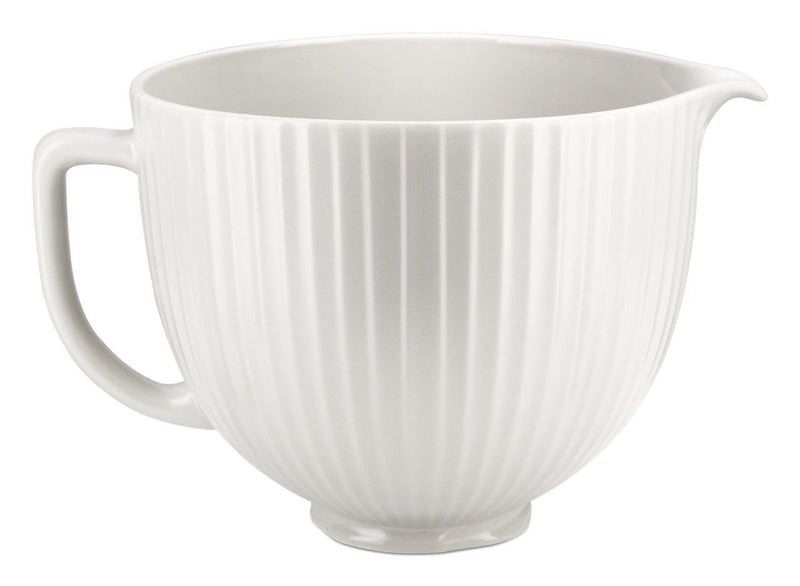 Microwave Safe Ceramic Bowl with Columns, White S3759
