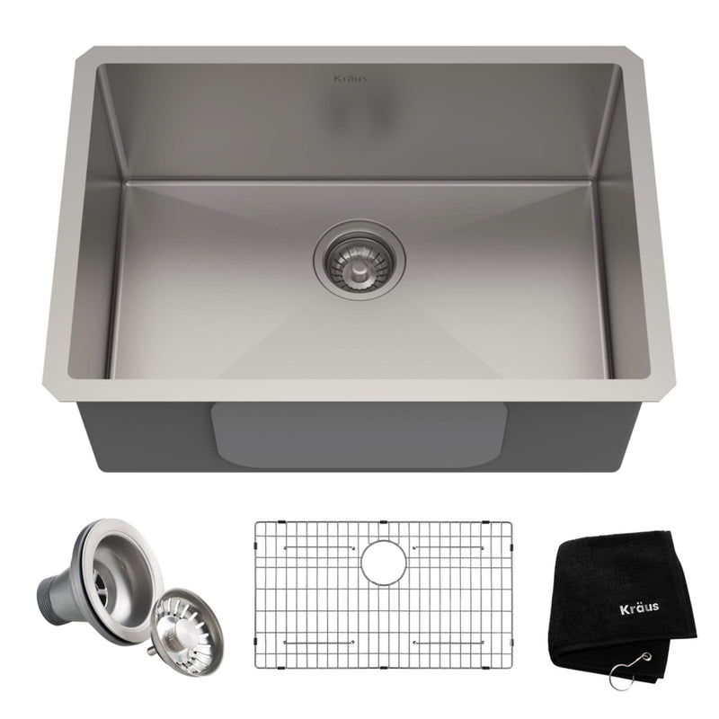 Standard PRO Undermount Stainless Steel Single Bowl Kitchen Sink, 23x18x10-in G3944