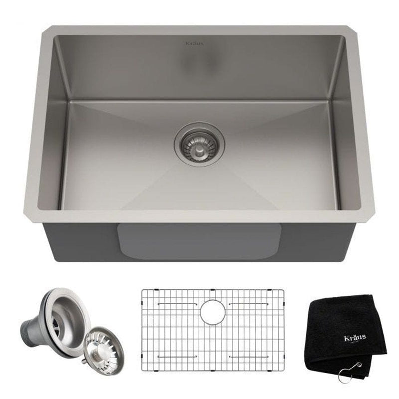 Standard PRO Undermount Stainless Steel Single Bowl Kitchen Sink, 26x18x10-in K7750