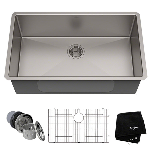 Standard PRO Undermount Stainless Steel Single Bowl Kitchen Sink, 32x19x10-in Y1136