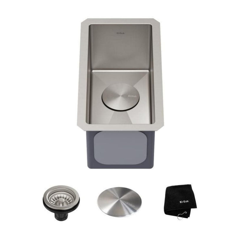 Standart PRO Undermount 16-Gauge Stainless Steel Single Bowl Bar Prep Kitchen Sink, 10-in H1232