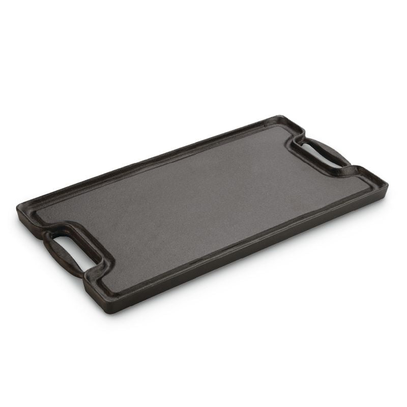 Pre-Seasoned Cast Iron Reversible Grill, Oven & BBQ Safe, Black, 20-in x 10-in B2802