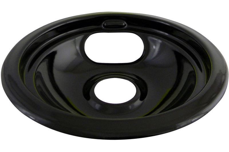62243 Porcelain Stove Drip Pan with Trim Ring, Dishwasher Safe, Black, 6-in H9274