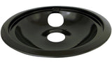 62248 GE Porcelain Stove Shallow-Draw Drip Pan with Trim Ring, Black, 8-in