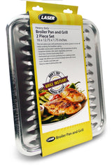 62250 2-in-1 Broiler Pan, Chrome/Porcelain, Dishwasher Safe, Black, 16 x 12.75 x 1.75-in