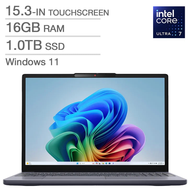 Lenovo IdeaPad Slim 3i Copilot+ PC 15.3-in. Touchscreen Laptop, Intel Core Ultra 7 355 - 16GB RAM, 1TB SSD W3442