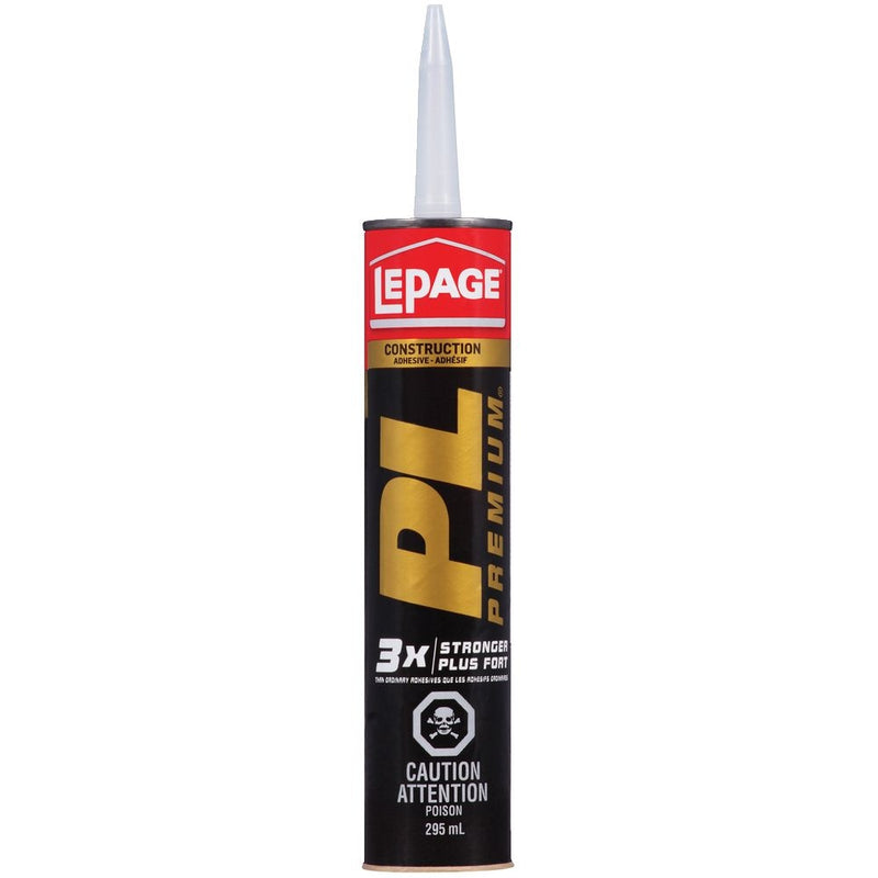 PL Premium Construction Adhesive Glue, Indoor/Outdoor, Weather & Waterproof, 295-mL T2523
