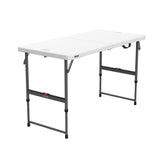 Adjustable Height Folding Table, Indoor/Outdoor, 4-ft