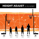 Mommoth Bolt Down Basketball Hoop with 72-in Tempered Glass