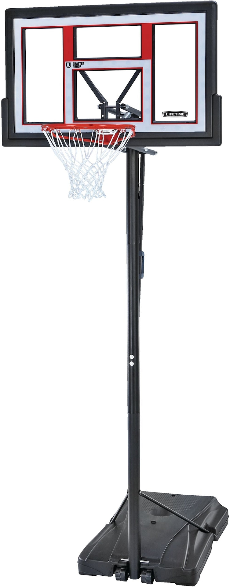 Portable Adjustable Basketball Backboard, Hoop & Net System, 50-in Y9093