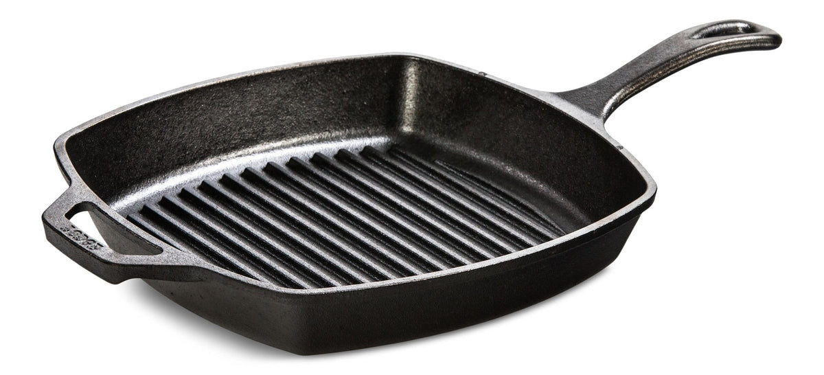 Seasoned Cast-Iron Grill Pan, 10.5-in (26 cm)
