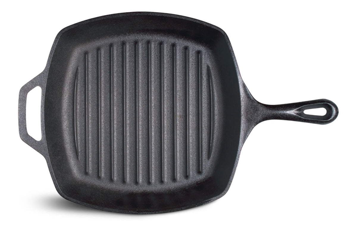 Seasoned Cast-Iron Grill Pan, 10.5-in (26 cm)