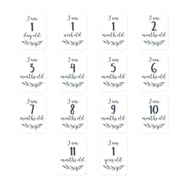 Baby's 1st Year Milestone Blanket, Hello World Wreath B2477