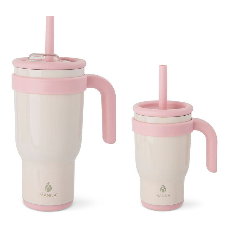 Oslo Mommy & Me Matching Duo Stainless Steel Tumbler Set, Includes 14-oz & 30-oz, Various Colours, 2-pk M1686