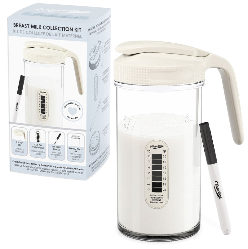 Mason Jar Breast Milk Storage, Wide Mouth, Cream P2113