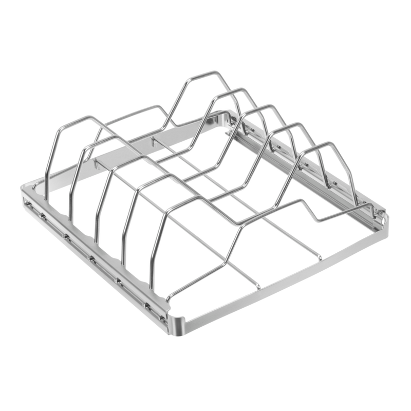 Stainless Steel Folding BBQ Rib Rack/Roasting Stand, Holds 4 Full Racks of Ribs E5399