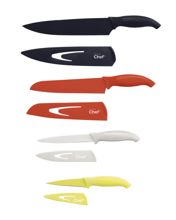 Stainless Steel Knife Set with Sheaths, Dishwasher Safe, 4-pc Y7918