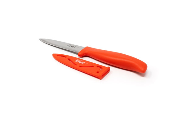Stainless Steel Paring Knife with Sheath, 3.5-in, Assorted Colours Y8312