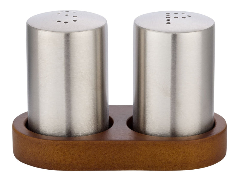 Stainless Steel Salt & Pepper Shaker Set with Tray C3452