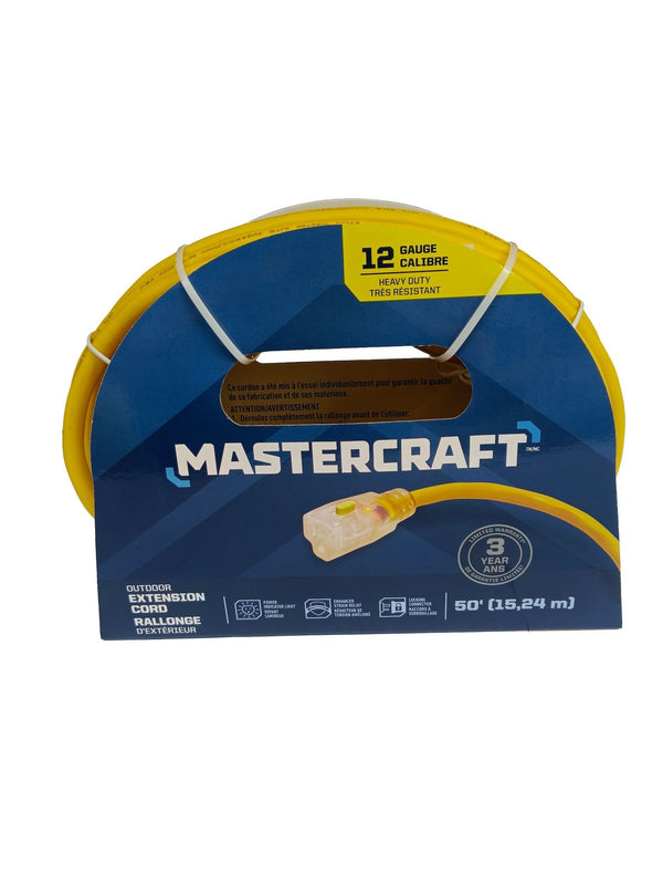 12/3 Outdoor Extension Cord with Lighted end & Locking Connector, Yellow P4953