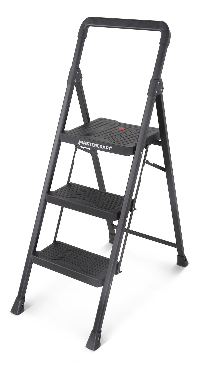3-Step Metal/Plastic Folding Step Stool, 250-lb, 3.9 ft J4653