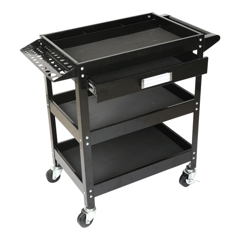 3-Tier Work Cart with Swivel Casters, 250-lb R8234