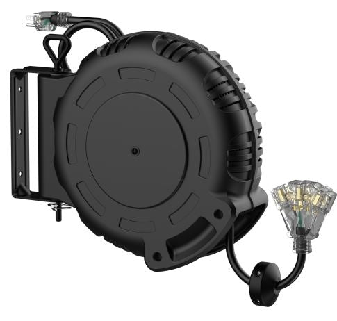 40-ft Retractable Black Extension Cord Reel with Swivel Mount A4392