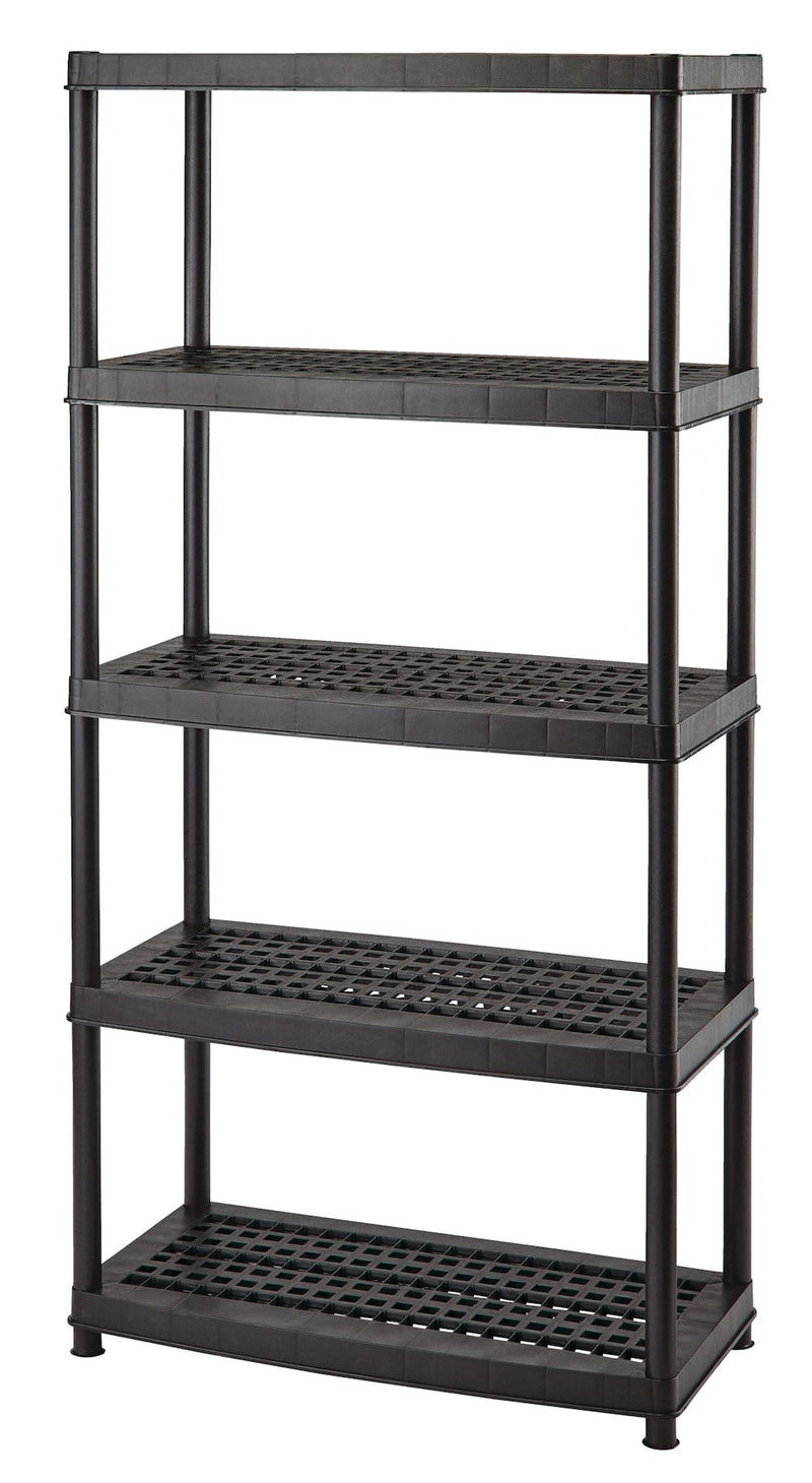 5-Shelf Resin/ Plastic Storage Rack/ Shelving Unit, 36 x 18 x 72-in H9983