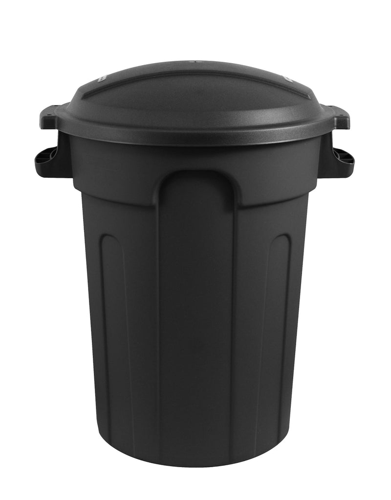 Plastic Circular Garbage Can, Black, 80-L I5166