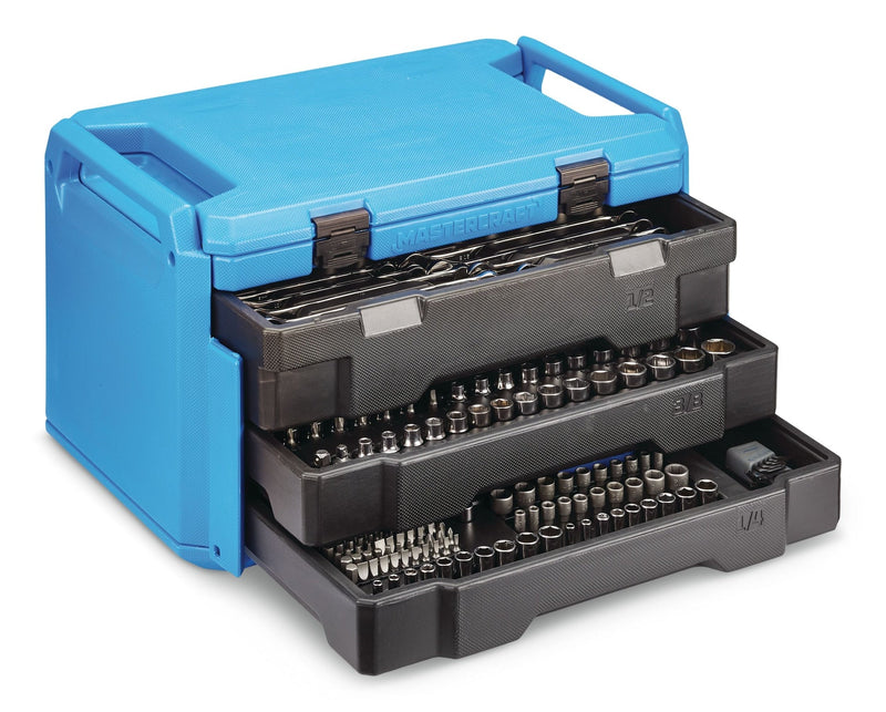 Socket Set, 270-pc, SAE / Metric, CRV, Nickel-Chrome Plating H7545
