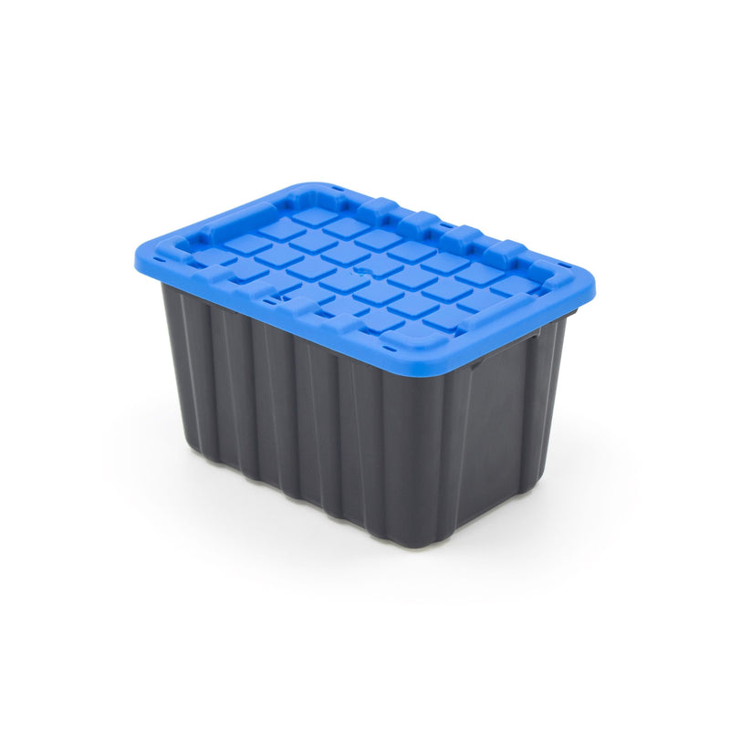 Tiny Heavy Duty Stackable Storage Tote with Lid, Black Y8704