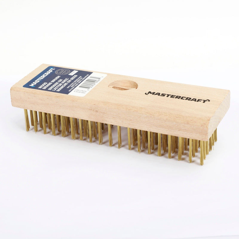 Wood & Brass Wire Block Brush Cleans/Removes Paint, Rust & Dirt From Metal S4344