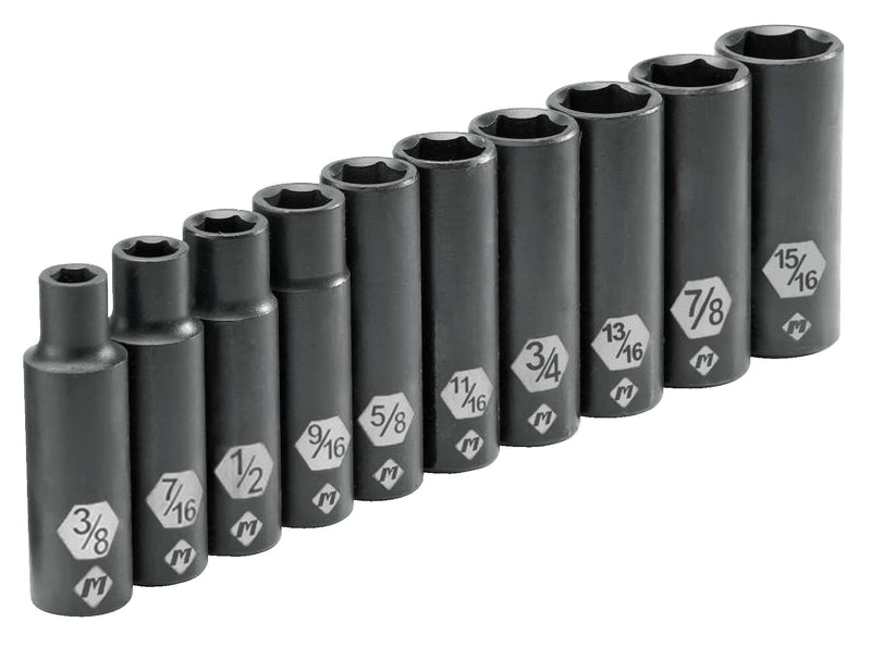 1/2-in Drive Deep Impact Socket Set, SAE, 10-pc J9894