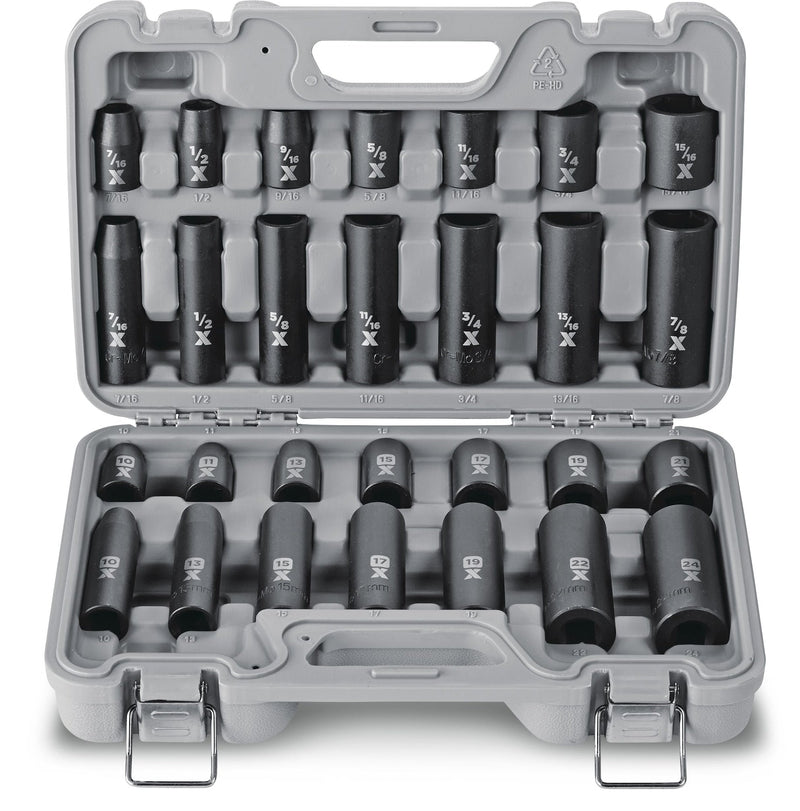 1/2-in Drive Professional Grade Impact Socket Set, 28-pc, CRMO R3204