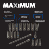 1/2-in Drive Professional Grade Impact Sockets Set, 18-pc, Metric