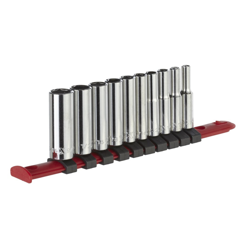 1/4-in Drive Deep Socket Set 10-pc, CRV, Nickel-Chrome Plating K6742