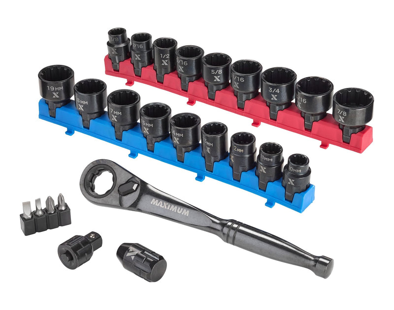 25 Piece 3/8" Drive Pass-Thru Socket Set P5577