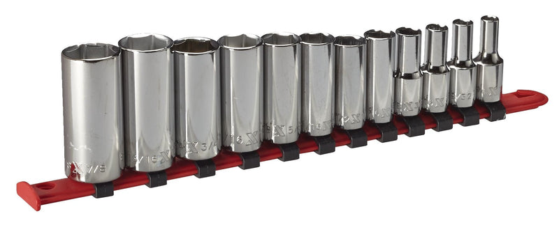 3/8-in Drive Deep Socket Set 12-pc, SAE, CRV, Nickel-Chrome Plating D1003