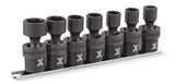 3/8-in Drive Swivel Impact Socket Set, 7-pc, Metric, CRMO