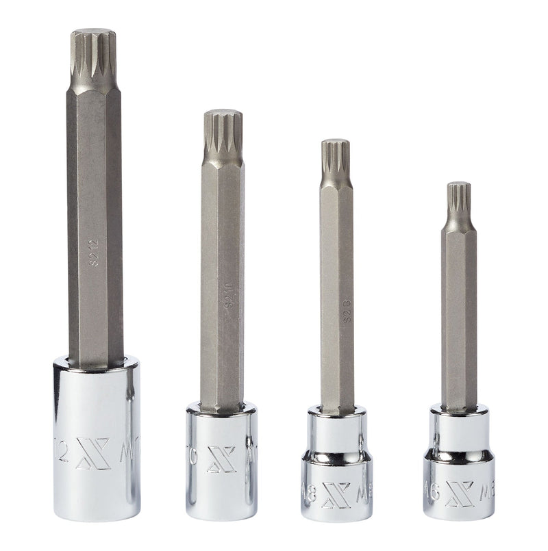 Extra Long Shank Triple Square Bit Socket Set, 4-pc B8024