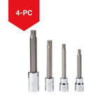 Extra Long Shank Triple Square Bit Socket Set, 4-pc