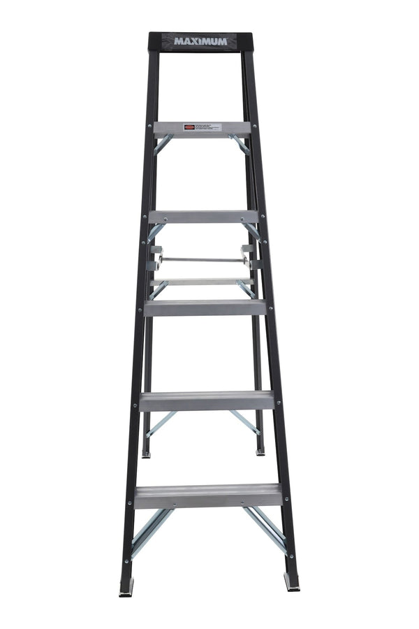 Grade 1 Fiberglass Heavy-Duty Industrial Step Ladder, 250-lb, 6-ft P3583