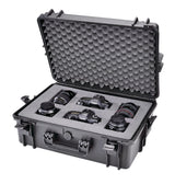 Portable IP67 Waterproof Case/Tool Box with Foam Layers, Black, Large, 22-in