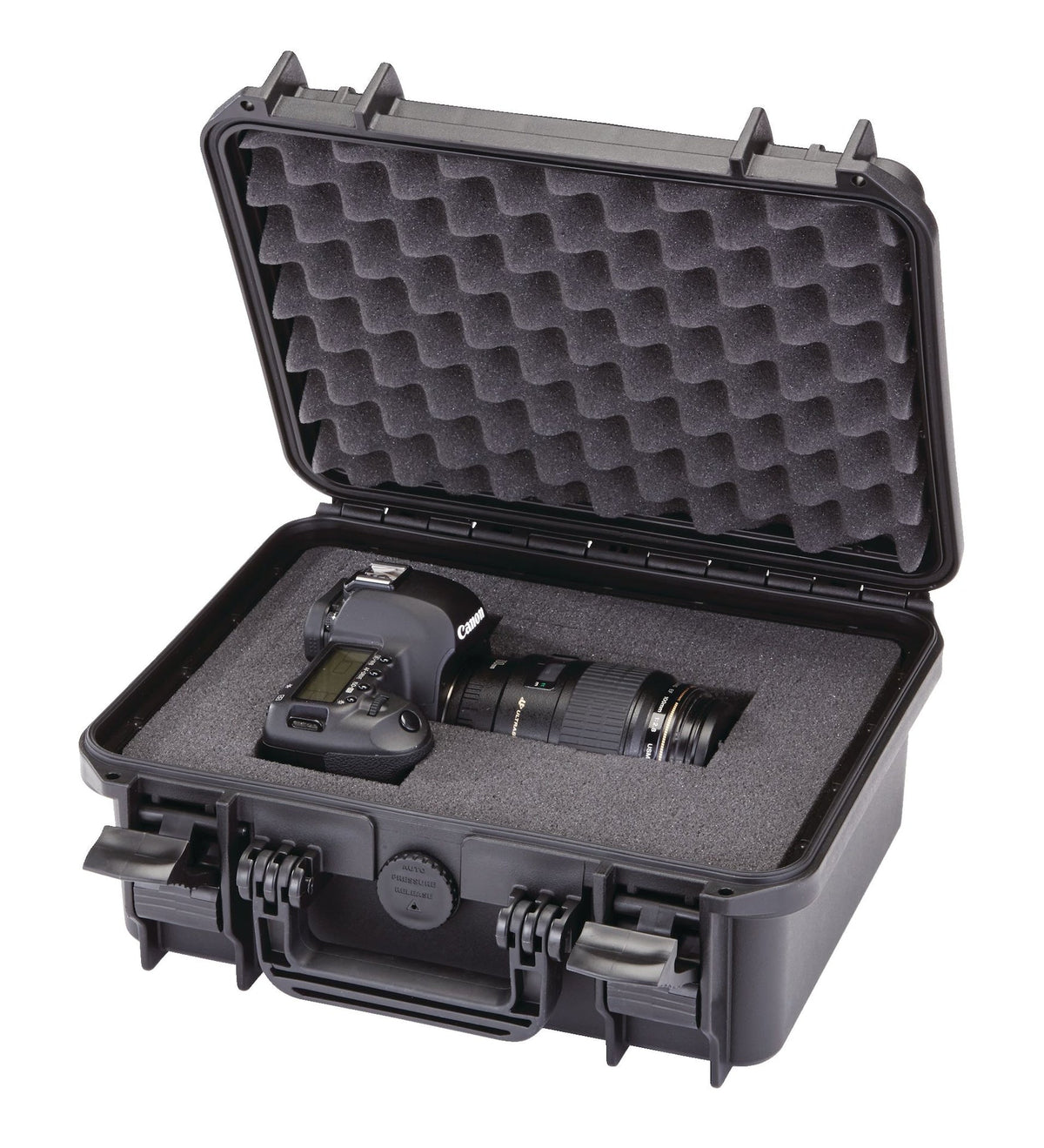 Portable IP67 Waterproof Storage Case with Foam Layers, Small, Black